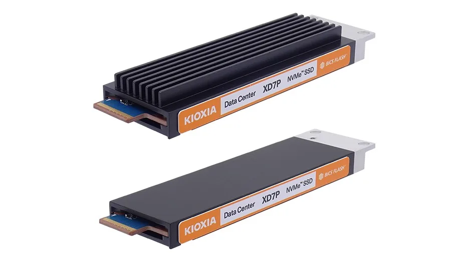 Kioxia SSD XD7P 7680GB E1.S NVMe Gen.4 1x4 DWPD 1 3D TLC BiCS Flash Data Center NVMe SED PLP