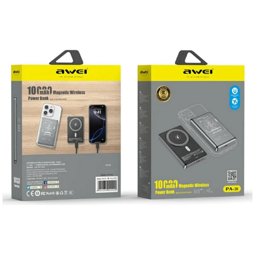 AWEI външна батерия PA-31 MagSafe 10000mAh сив - Image 2