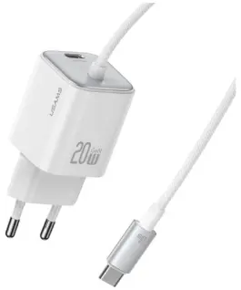 USAMS зарядно 20W GaN Fast кабел included