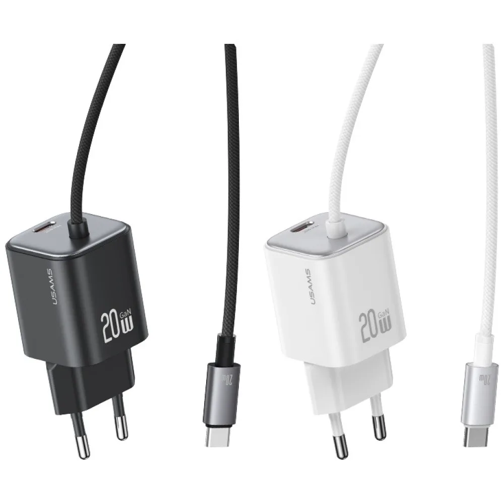 USAMS зарядно 20W GaN Fast кабел included - Image 2