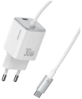 USAMS зарядно 30W GaN Fast кабел included