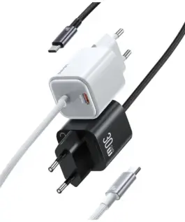 USAMS зарядно 30W GaN Fast кабел included