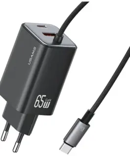 USAMS зарядно 65W GaN Fast кабел included