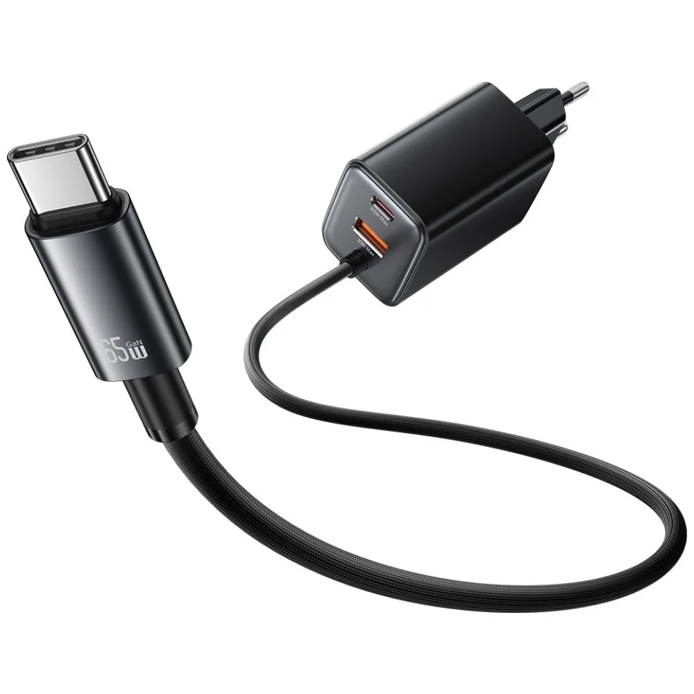 USAMS зарядно 65W GaN Fast кабел included - Image 2