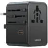 USAMS Travel adaper 70W US/AU/EU/UK черен