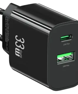 USAMS зарядно T65 33W 1xUSB-C 1xUSB-A fast charging