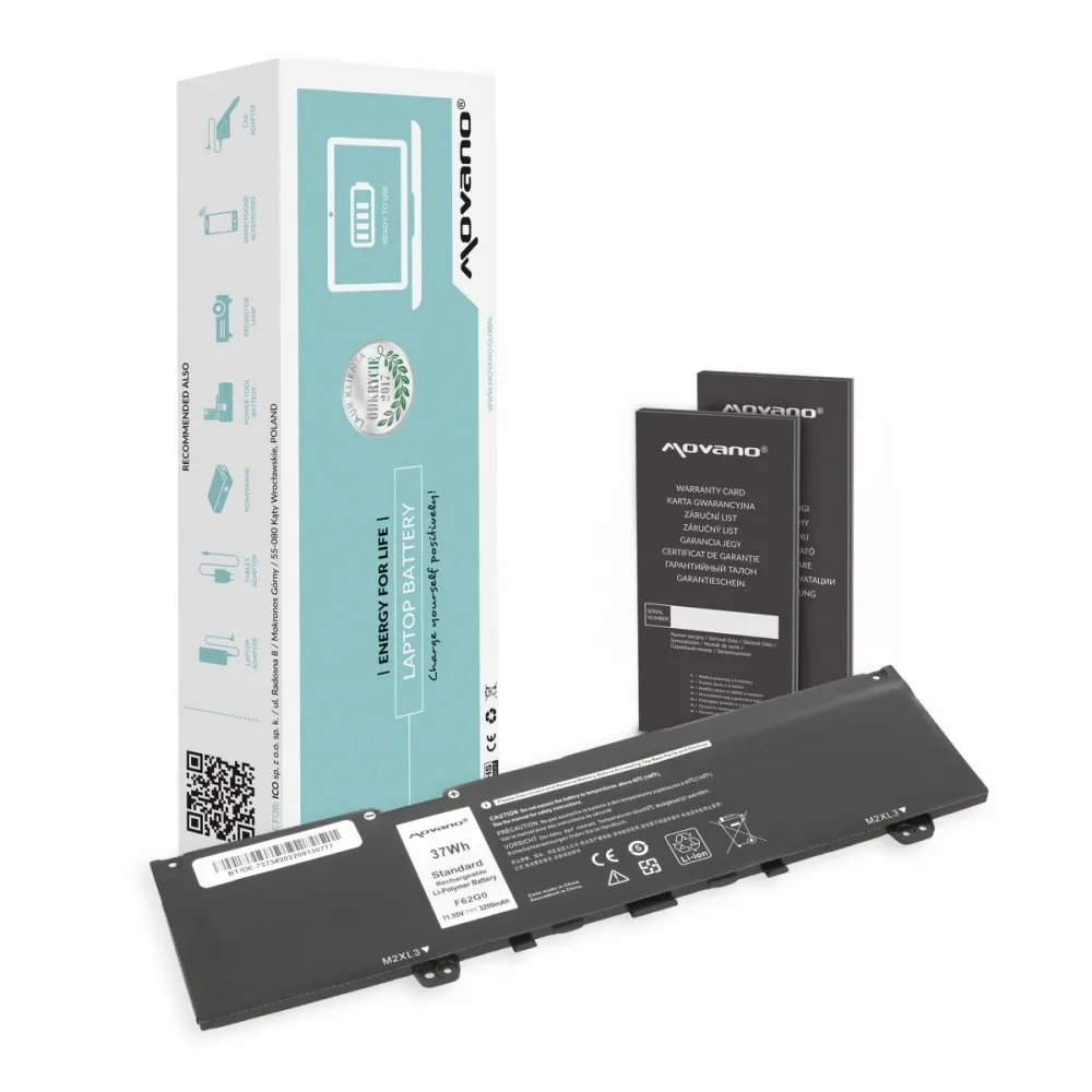Movano Battery Y5XF9 for Dell Inspiron 13 5370 7373 7386 - 3200 mAh (37 Wh)