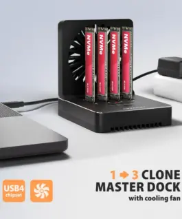 Alternative view от AXAGON ADSA-M2C44 USB-C 4xNVMe M.2 40Gbps cooler