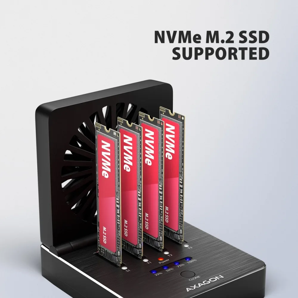 AXAGON ADSA-M2C44 USB-C 4xNVMe M.2 40Gbps cooler - Image 4