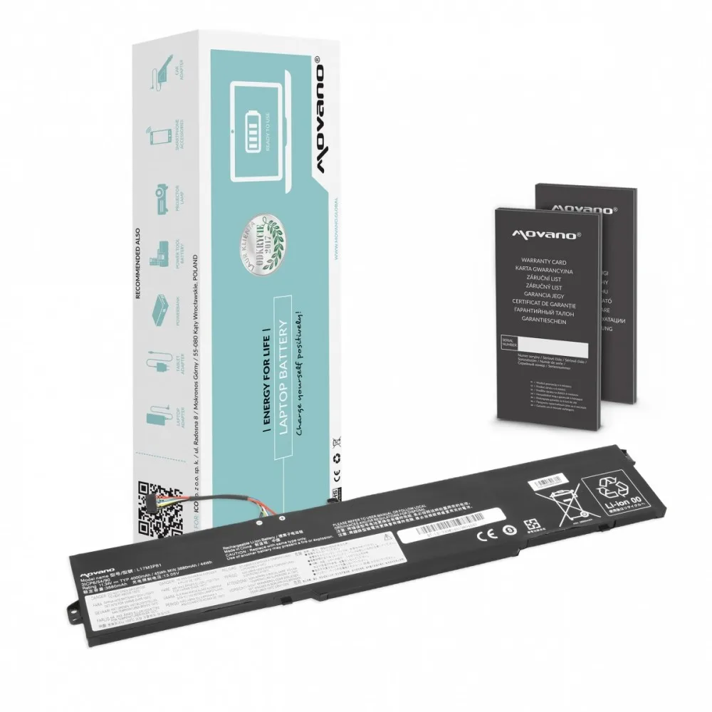 Movano Battery L17M3PB1 for Lenovo IdeaPad 330-15ICH 17ICH - 4000 mAh (45 Wh)