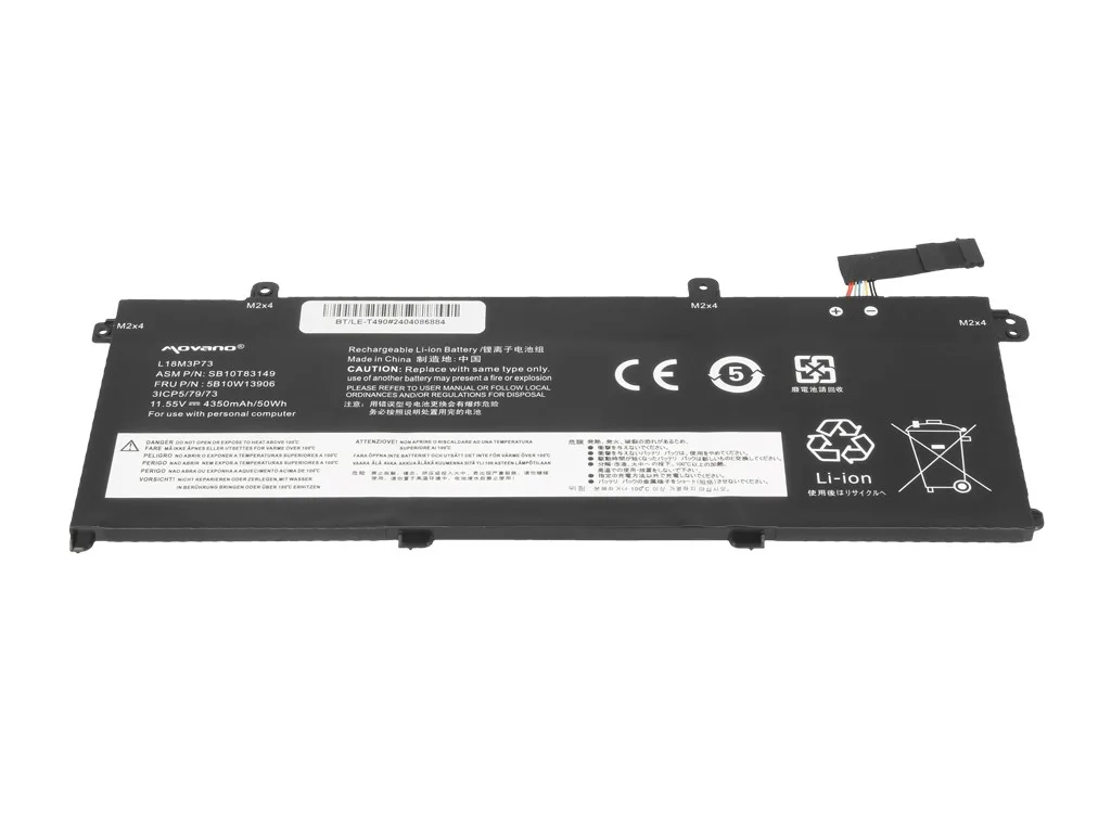Movano Battery L18M3P73 for Lenovo ThinkPad T490 T495 P43s P14s - 4350 mAh (50 Wh) - Image 3