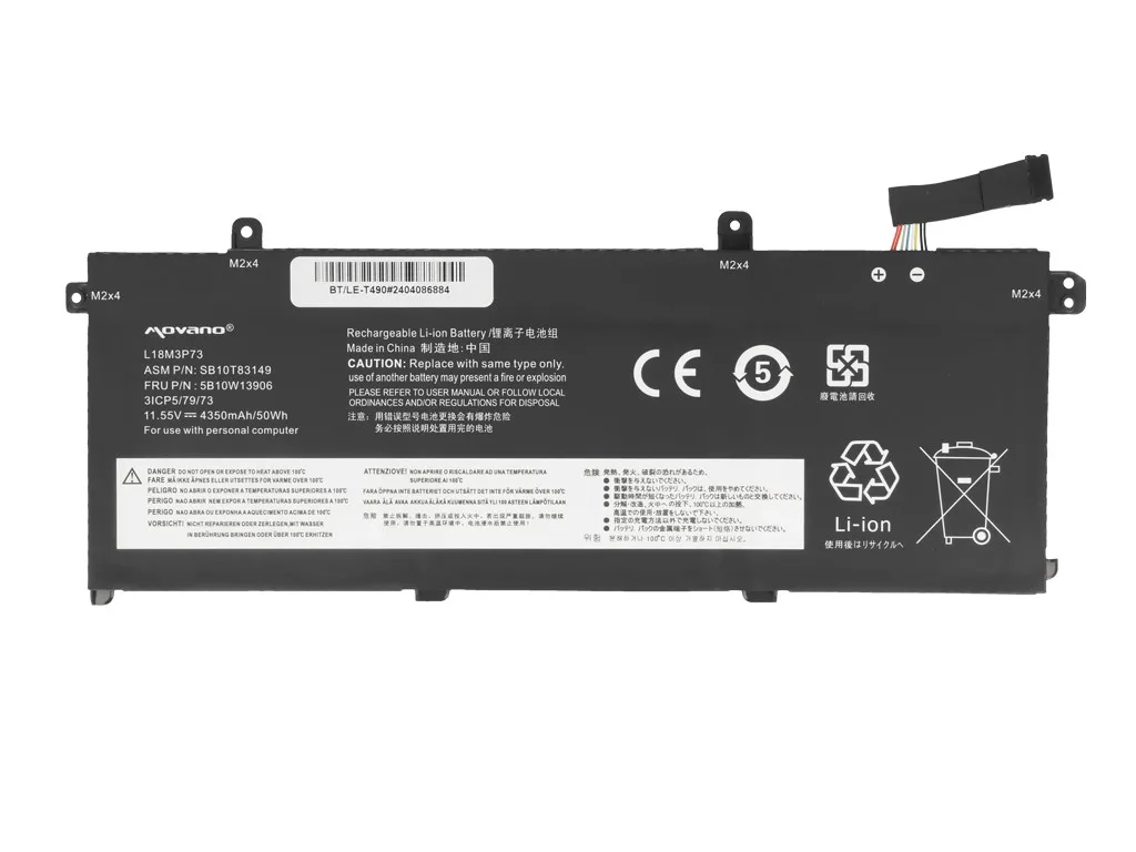 Movano Battery L18M3P73 for Lenovo ThinkPad T490 T495 P43s P14s - 4350 mAh (50 Wh) - Image 5