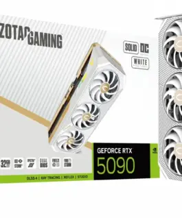 ZOTAC видео карта GeForce RTX 5090 SOLID OC бял EDITION 32GB GDDR7 512bit 3DP/HDMI
