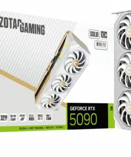 Alternative view от ZOTAC видео карта GeForce RTX 5090 SOLID OC бял EDITION 32GB GDDR7 512bit 3DP/HDMI