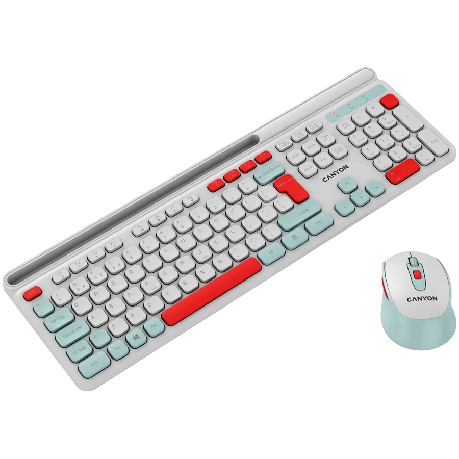 Клавиатура CANYON HSET-W5 EN Keyboard+Mouse AAA+AA Wireless White - Image 3