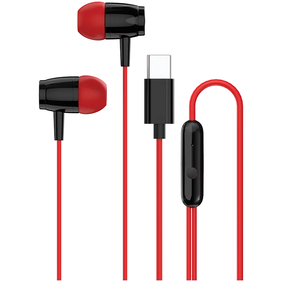 Слушалки CANYON headphones SEP-5 TYPE-C Red