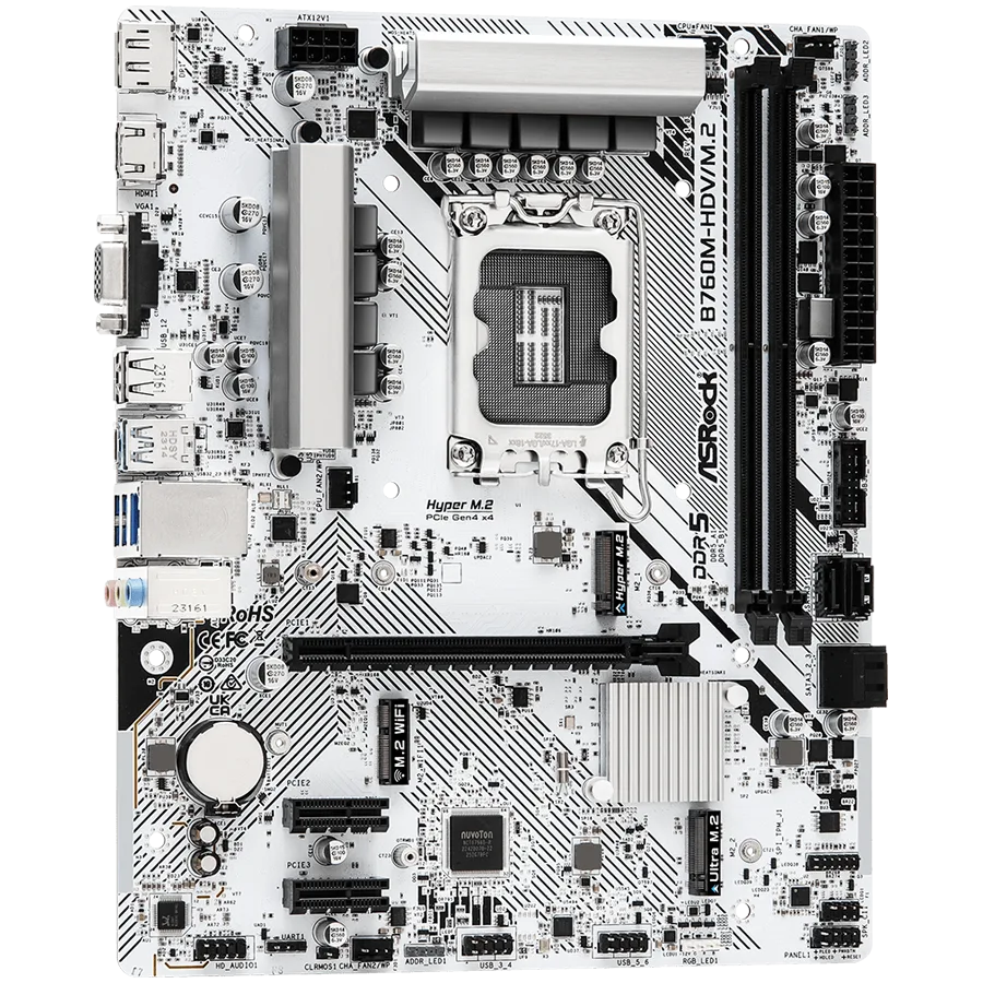 Дънна платка ASROCK B760M-HDV/M.2 mATX LGA1700 DDR5 - Image 2