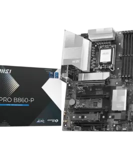 Дънна платка MSI PRO B860-P ATX LGA 1851 4x DDR5 Dual Channel DDR5 up to 8600(OC)MHz 4x PCIe x16 slot 3x M.2 slot 4x USB