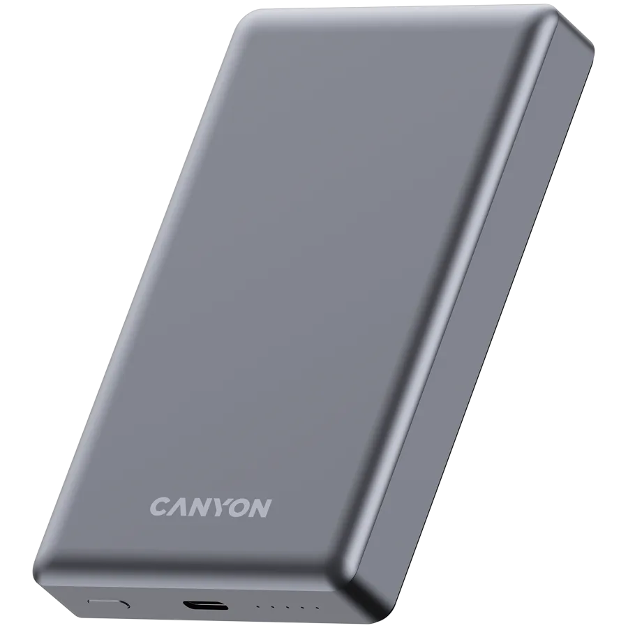 Външна батерия CANYON power bank OnPower 510 slim Magnetic 10000 mAh PD20W Dark Grey - Image 2