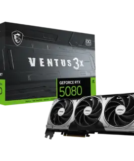Видео карта MSI Video Card Nvidia GeForce RTX 5080 16G VENTUS 3X OC 16GB GDDR7 256bit Effective Memory Clock: 30000MHz B