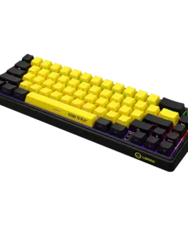Alternative view от Геймърска клавиатура LORGAR KBP70MW, Wireless 65% Mechanical Gaming Keyboard Pro, Black/yellow, EN layout
