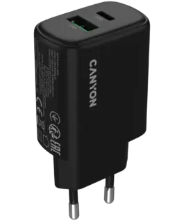 Зарядно за мобилен телефон CANYON charger OnCharge 200 20W 1xPD 1xQC EU