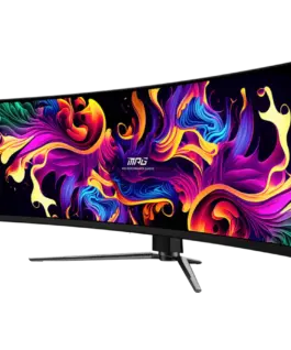 Alternative view от Монитор MSI MPG 491CQPX QD-OLED Gaming Monitor, 49" 240Hz, DQHD (5120x1440) 32:9, QD-OLED, 0.03ms, 250nits, 3500:1, 178/178, 1800R Curve, G-Sync Compatible, HDR True Black 400, Adjustable Stand, 1x DP, 2x HDMI, 1x Type-C, 1x Headphone out, USB, 3Y Wa