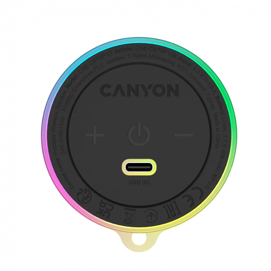Тонколона за телефон CANYON Magnetic BT speaker OnMove 13 5W Black