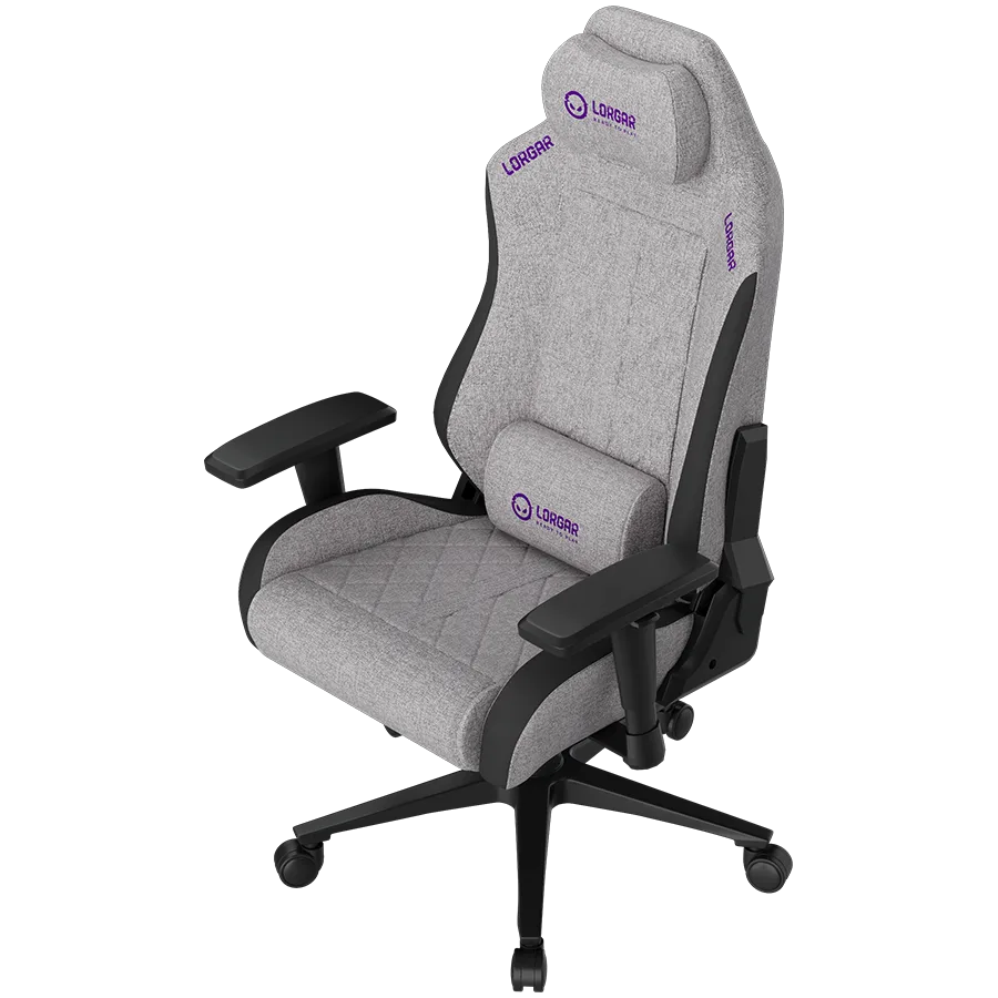 Геймърски стол LORGAR CHA41, Ergonomic Gaming Chair Advanced, premium anti-stain fabric, Grey - Image 3