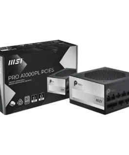 Захранване за компютър MSI PRO A1000PL PCIE5 850W 80 Plus Platinum 120mm Fluid Dynamic Bearing Fan Protections: OCP/OTP/