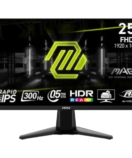 Монитор MSI MAG 255XF Gaming Monitor 24.5" 300Hz FHD (1920x1080) 16:9 Rapid IPS 0.5ms 250nits 1000:1 178/178 AMD FreeSyn