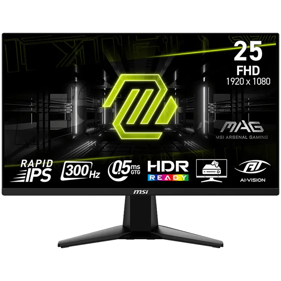 Монитор MSI MAG 255XF Gaming Monitor 24.5" 300Hz FHD (1920x1080) 16:9 Rapid IPS 0.5ms 250nits 1000:1 178/178 AMD FreeSyn