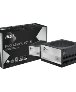 Захранване за компютър MSI PRO A850PL PCIE5 850W 80 Plus Platinum 120mm Fluid Dynamic Bearing Fan Protections: OCP/OTP/O