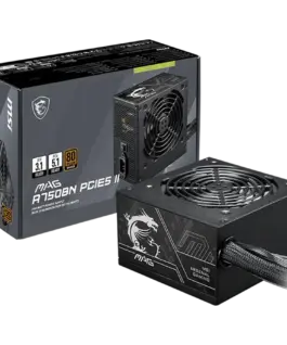 Захранване за компютър MSI MAG A750BN PCIE5 II 750W 80 Plus Bronze 120mm Low Noise Fan Protections: OVP/OCP/SCP/OPP/UVP