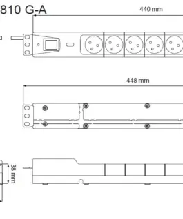 Alternative view of Lestar Listwa przeciwprzepięciowa LXARM 810, 3L, PDU, 5,0m, черна