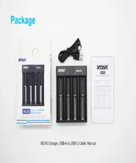 Alternative view от Зарядно у-во XTAR MC4S, USB Type-C, Universal Charger, LiIon and NIMH, 18650, CR123, AA, AAA