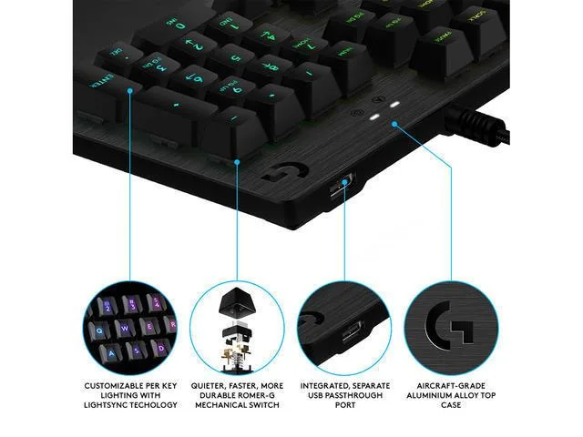 Геймърска механична клавиатура Logitech G512 GX Brown Tactile суичове - Image 5