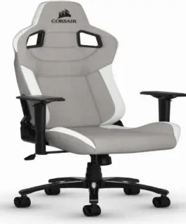 Геймърски стол Corsair T3 RUSH - Fabric Grey/White
