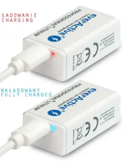 Акумулаторна Батерия R22 9V LiIon 500mAh/550 precharged +Usb-C 1бр. в опаковка