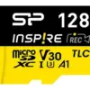 Карта памет Silicon Power microSDXC Inspire 128GB Class 10 UHS-I U3 V30 A1 A2 с адаптер