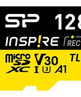 Карта памет Silicon Power microSDXC Inspire 128GB Class 10 UHS-I U3 V30 A1 A2 с адаптер