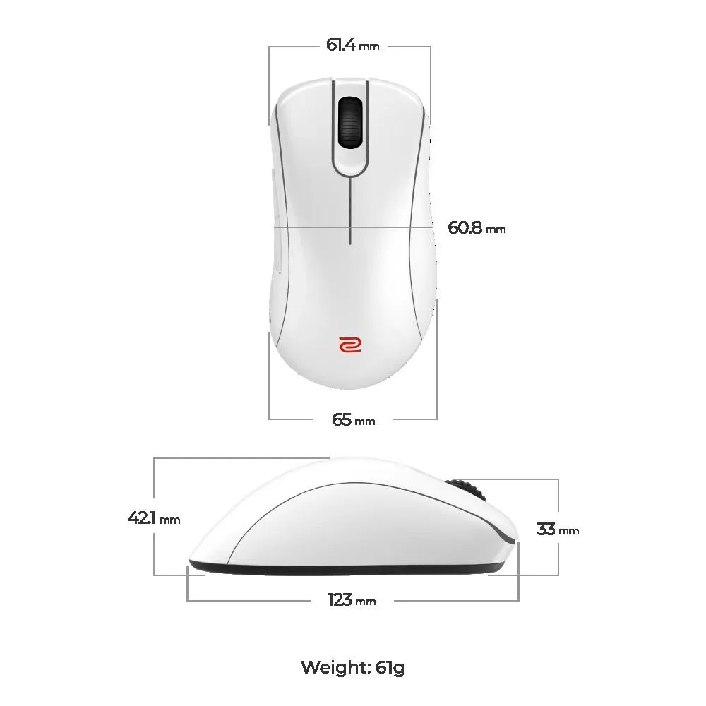 Геймърска безжична мишка ZOWIE EC2-DW 4K, Бяла - Image 5