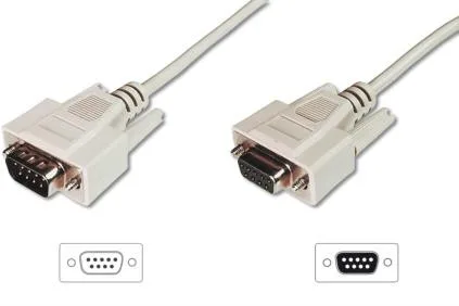 Digitus удължителен кабел RS232 1: 1 type DSUB9 / DSUB9 M / Z бежов 5m