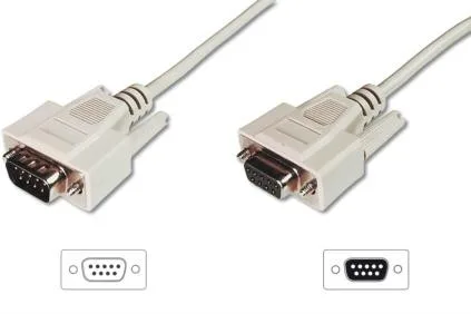 Digitus удължителен кабел RS232 1: 1 type DSUB9 / DSUB9 M / Z бежов 3m