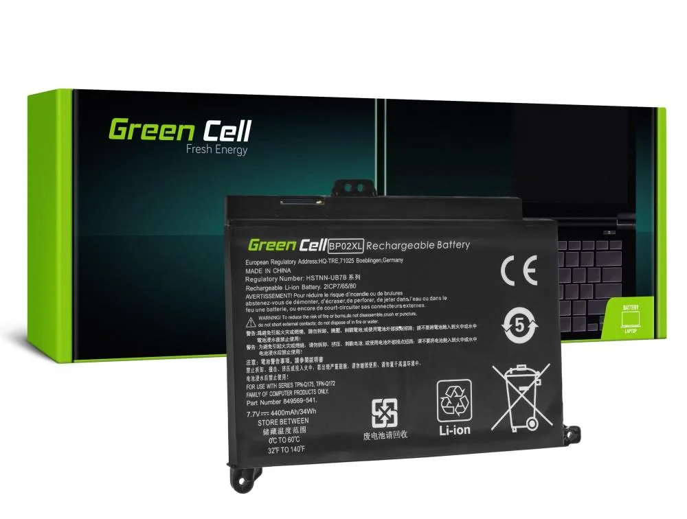 Батерия за лаптоп GREEN CELL BP02XL HP Pavilion 15-AU 15-AU051NW 15-AU071NW 15-AU102NW 15-AU107NW 15-AW 15-AW010NW