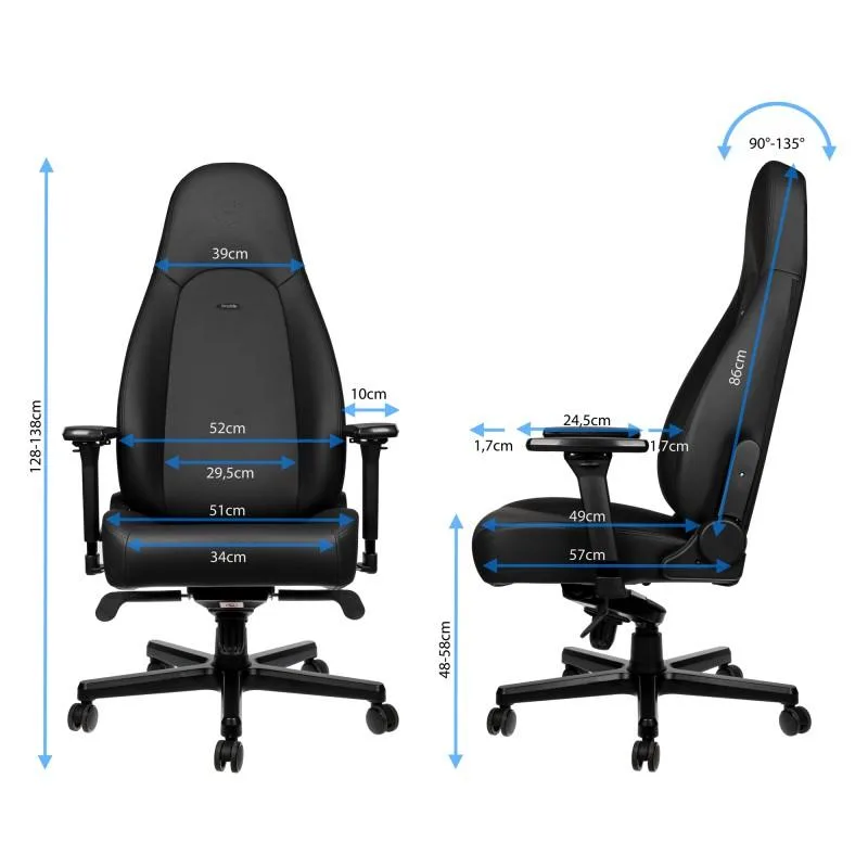 Геймърски стол noblechairs ICON, Black Edition - Image 3