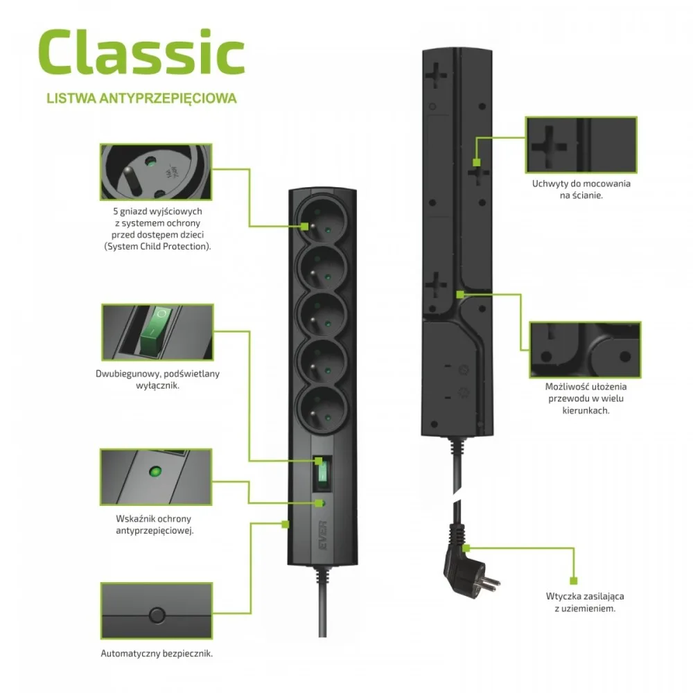 EVER Surge protector CLASSIC 5m T/LZ09-CLA050/0000 - Image 3