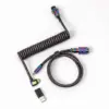 Кабел за клавиатура Keychron Colorful Premium Coiled Angled USB-C - USB-C Rainbow Plated