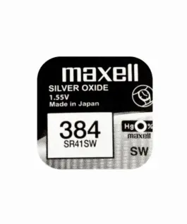 Бутонна батерия сребърна MAXELL SR41 SW /384/ AG3 1.55V