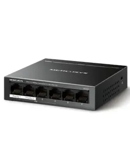 Alternative view от 6-портов настолен комутатор Mercusys MS106LP 10/100 Mbps със 4 PoE+ порта